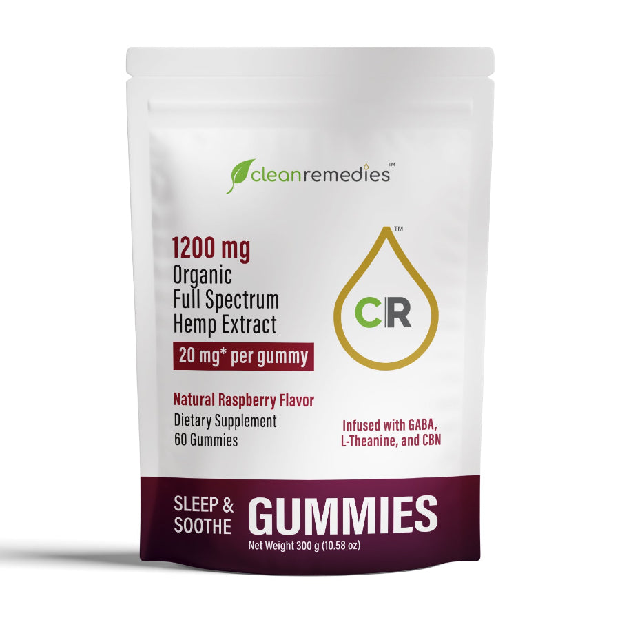 Clean Remedies Gummies packaging on a white background - 60 Count / 1200mg