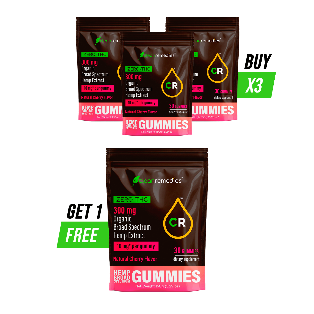 Relax & Calm CBD Gummies - Bundle - 30 Count / 300mg