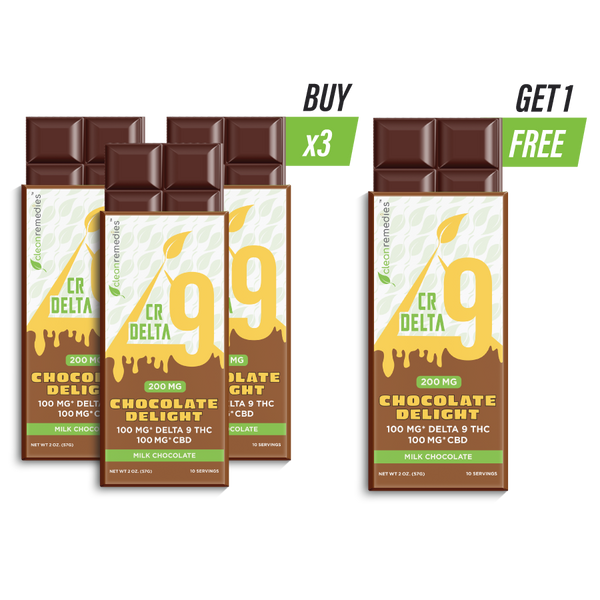 Delta 9 THC & CBD Chocolate Delight - Bundle (Buy 3, get 1 Free Delta 9 THC & CBD Chocolate Delight - Bundle (Buy 3, get 1 Free