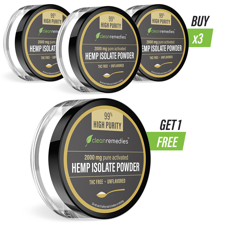99%+ Pure CBD Isolate Powder - Bundle (Buy 3, get 1 Free) – Clean Remedies